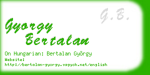 gyorgy bertalan business card