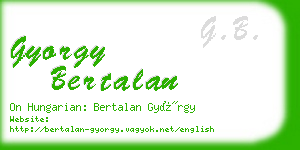 gyorgy bertalan business card